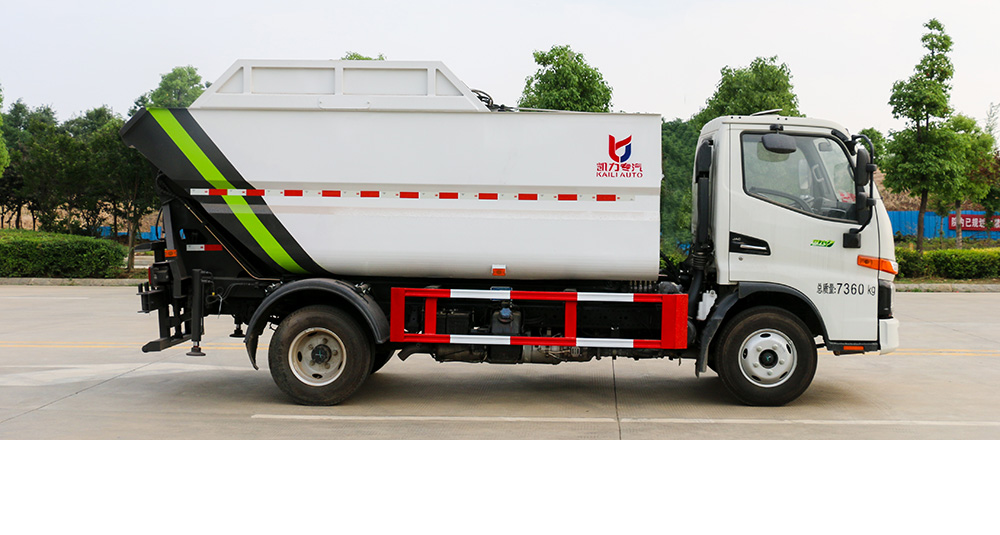 骏铃V3自装卸式垃圾车 后装图5